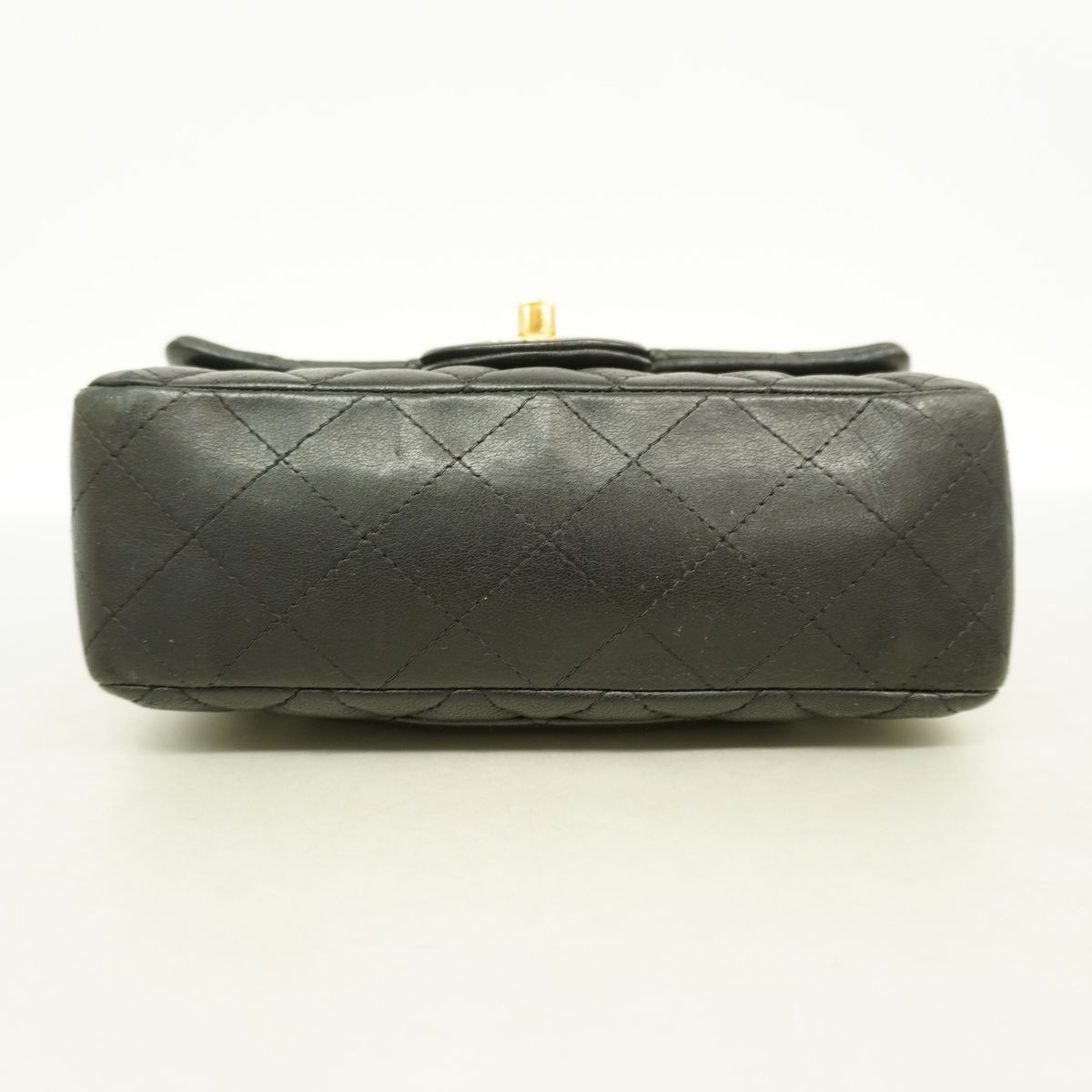 Chanel Shoulder Bag Mini Quilted Lambskin Black Gold — view 3