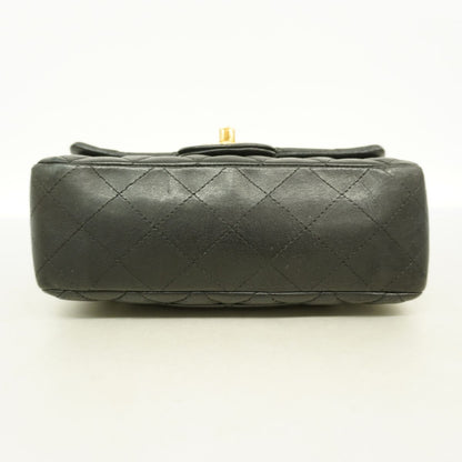 Chanel Shoulder Bag Mini Quilted Lambskin Black Gold — view 3
