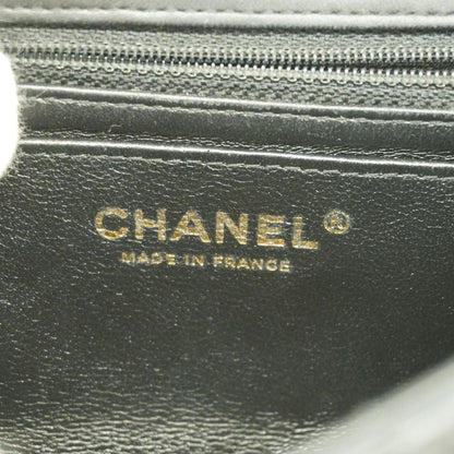 Chanel Shoulder Bag Mini Quilted Lambskin Black Gold — view 5