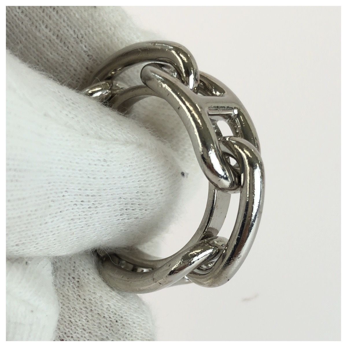 Hermes Chaine D'ancre Legato Silver Brass Scarf Ring — view 5