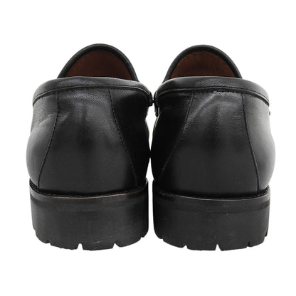 Gucci Review Horsebit Lug Sole Leather Loafers Black Gold — view 4