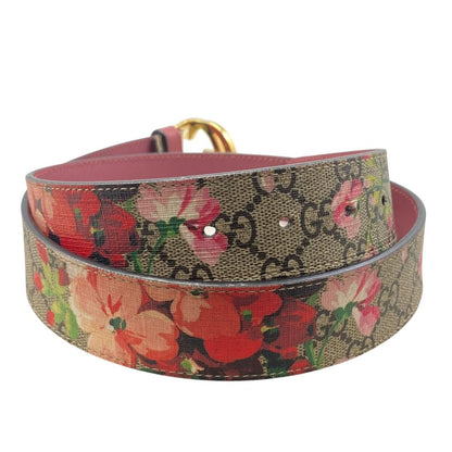 Gucci Belt GG Buckle Floral Pattern Supreme Canvas Leather Gold — view 2