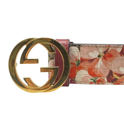 Gucci Belt GG Buckle Floral Pattern Supreme Canvas Leather Gold — view 3