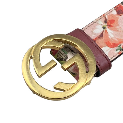 Gucci Belt GG Buckle Floral Pattern Supreme Canvas Leather Gold — view 4