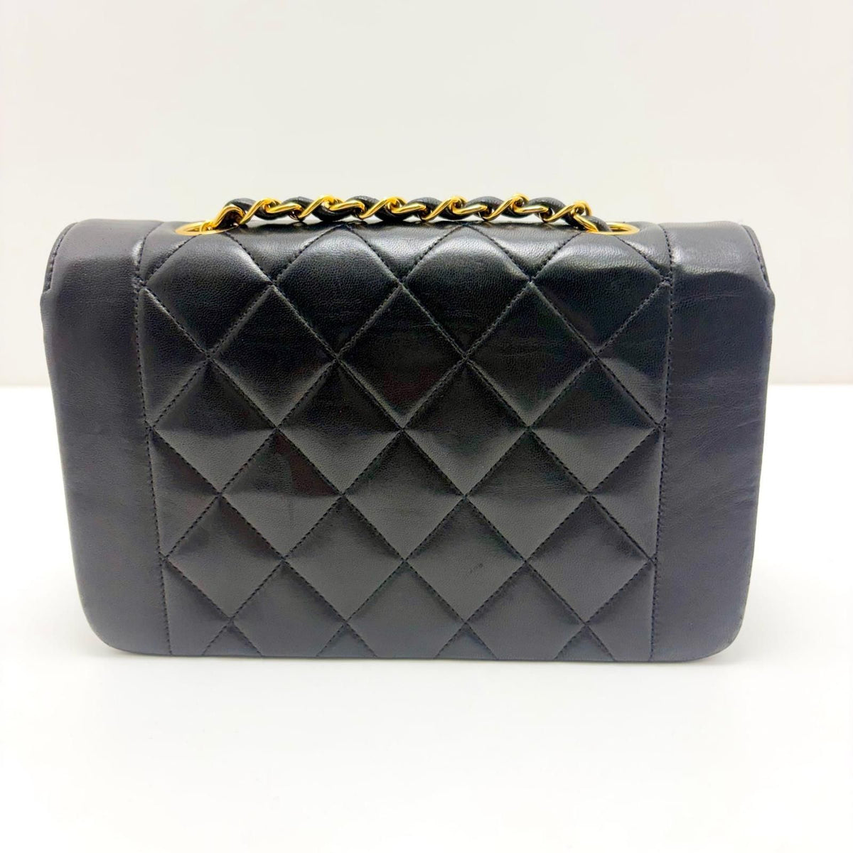 Chanel Diana 22 Quilted Chain Shoulder Black Lambskin Bag — view 2