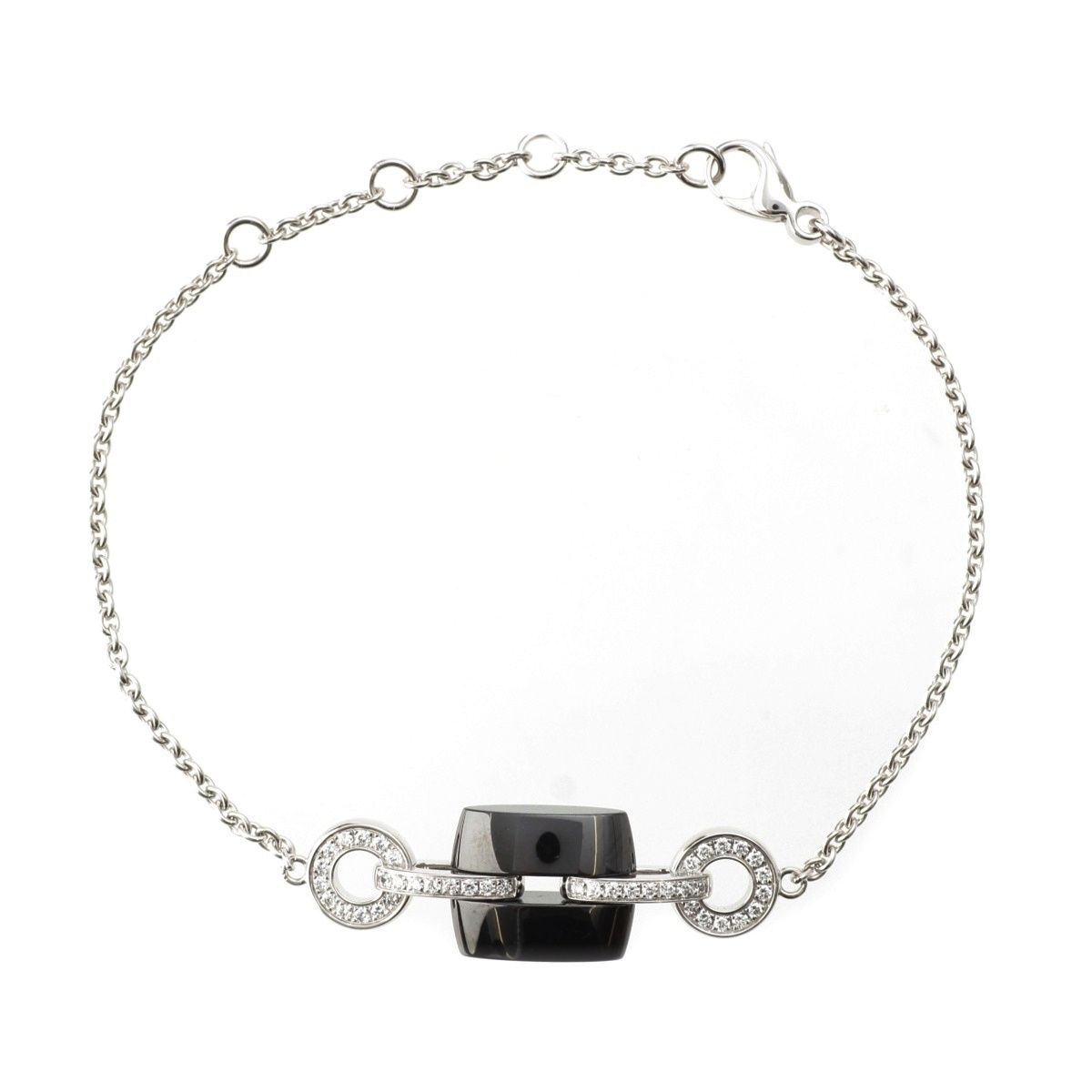 Chanel Ultra Diamond Ceramic Bracelet 18K White Gold Black