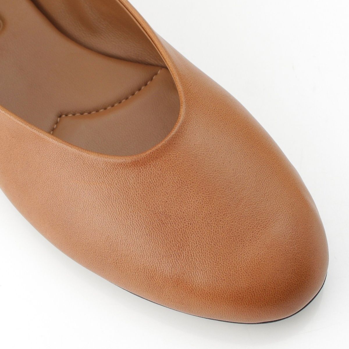 Miu Miu Nappa Leather Ruched Flat Shoes Ballet Brown — view 6