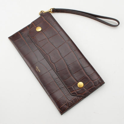 Celine Calfskin Clutch Brown — view 3