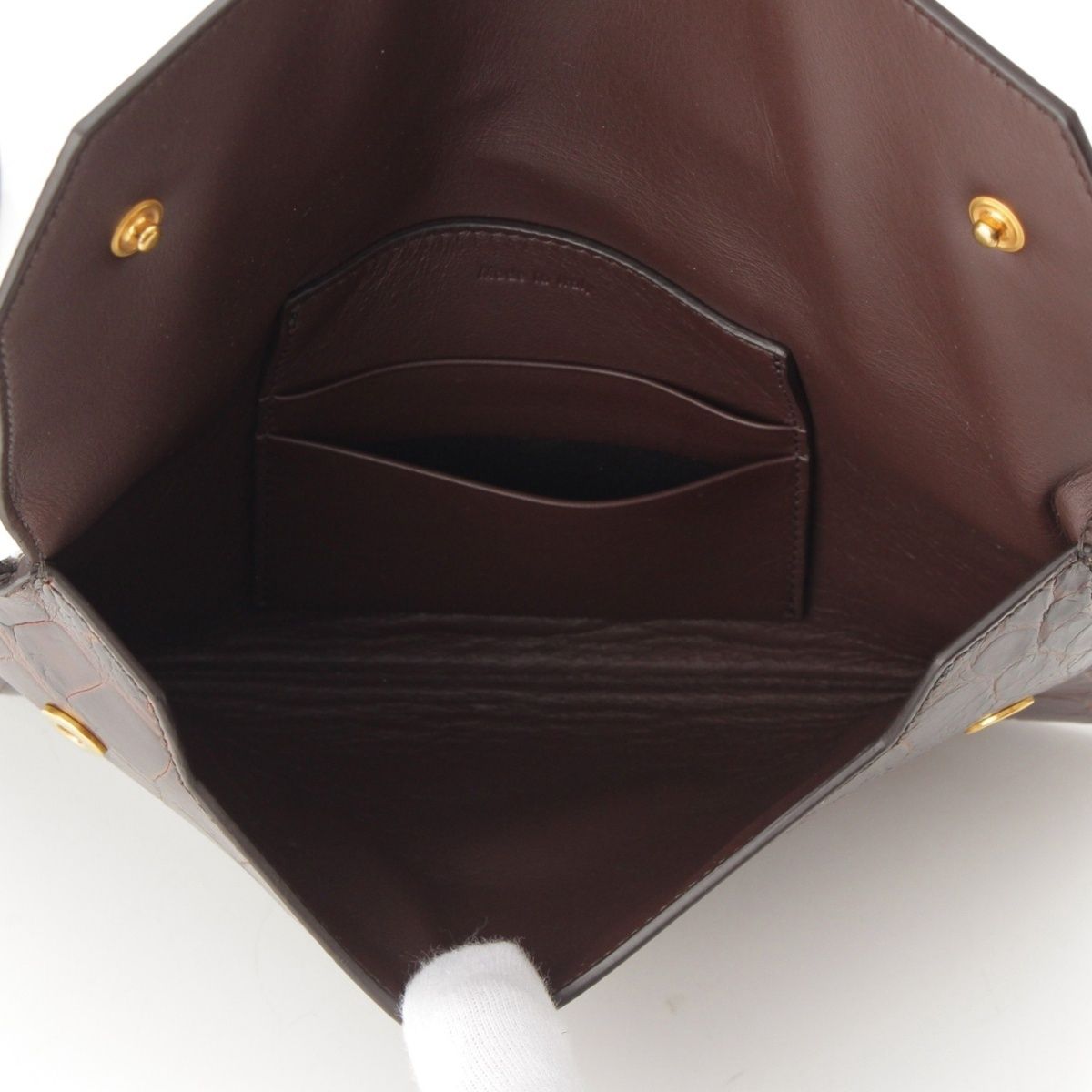 Celine Calfskin Clutch Brown — view 4