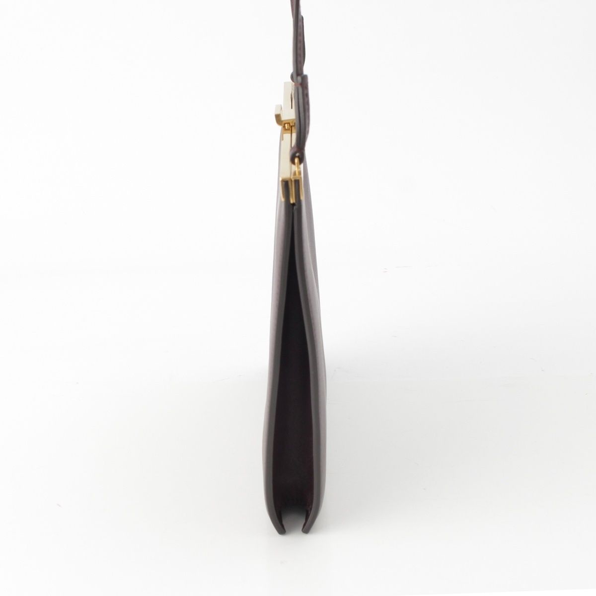 Celine Clasp Mini Leather Shoulder Bag Bordeaux — view 3