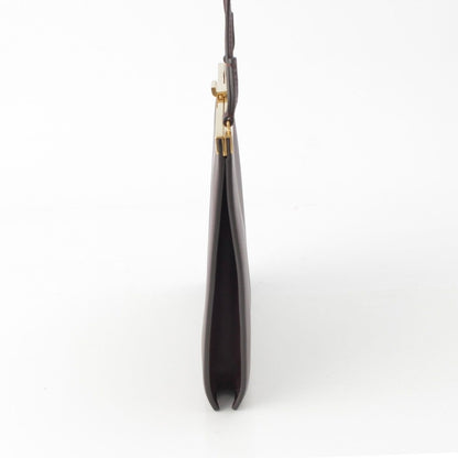 Celine Clasp Mini Leather Shoulder Bag Bordeaux — view 3