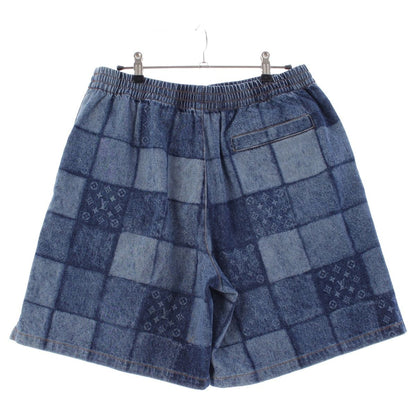 Louis Vuitton Monogram Laser Signature Patchwork Denim Shorts Blue 30 — view 2