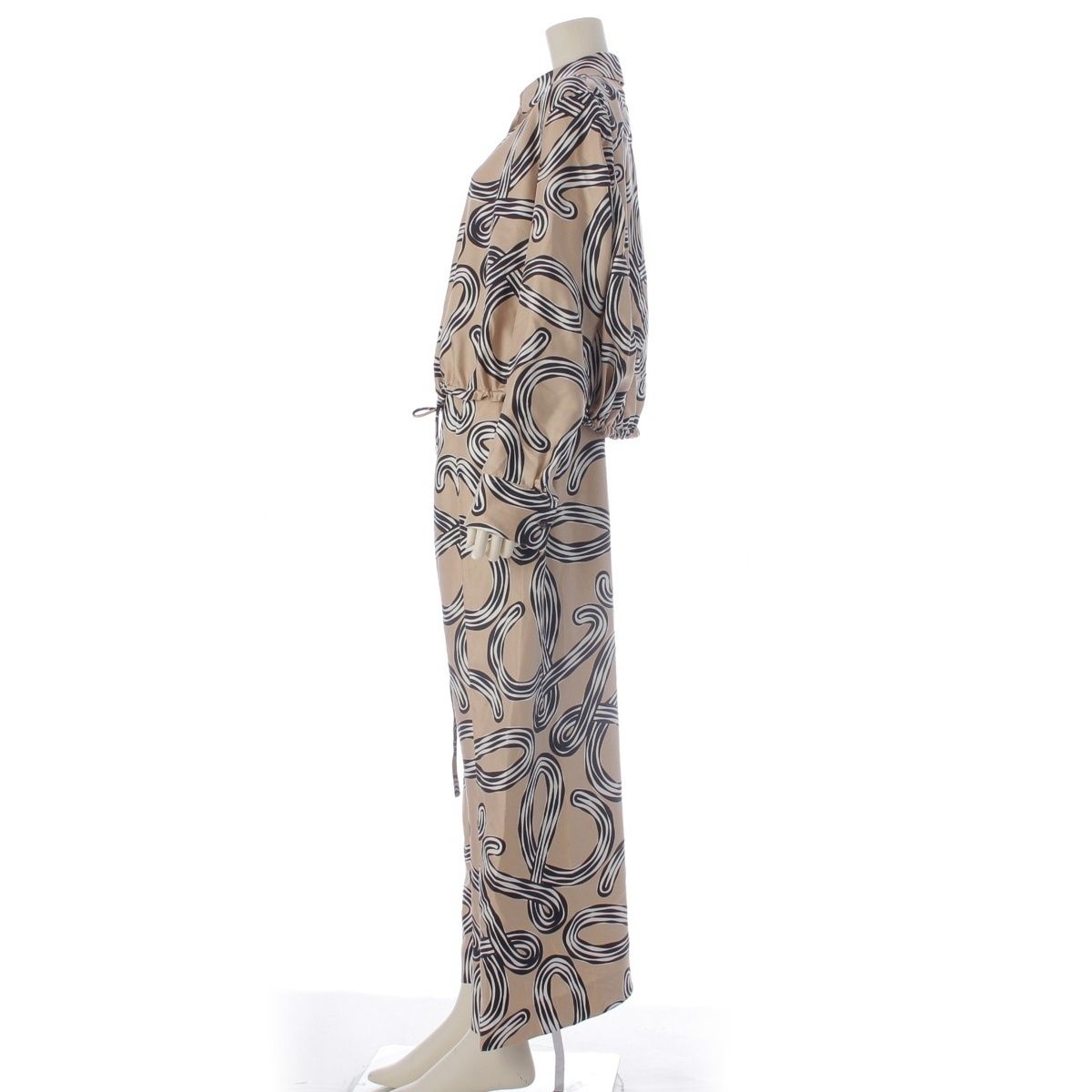 Loewe Paula's Ibiza Silk Anagram Print Long Sleeve Shirt Pants Set Beige 36 — view 3