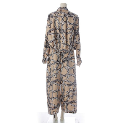 Loewe Paula's Ibiza Silk Anagram Print Long Sleeve Shirt Pants Set Beige 36 — view 4