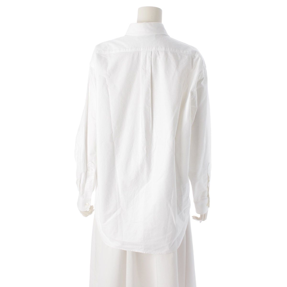 Prada Cotton Logo Embroidered Oxfords Long Sleeve Shirt White 36 — view 4