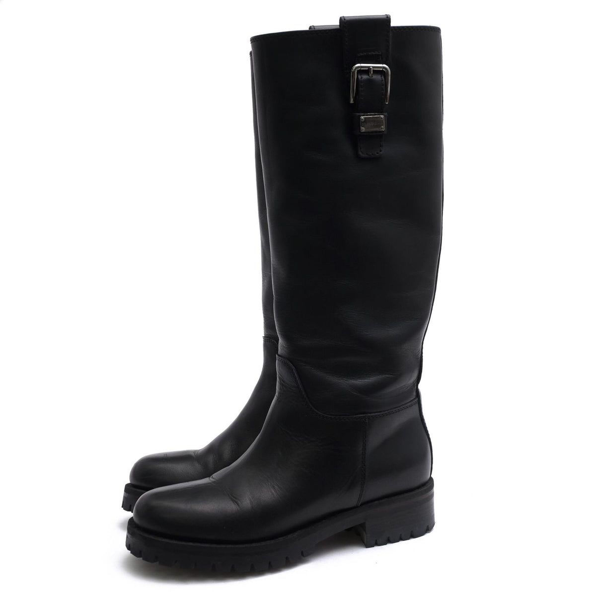 Dolce & Gabbana Engineer Boots Shoes Leather Black Long