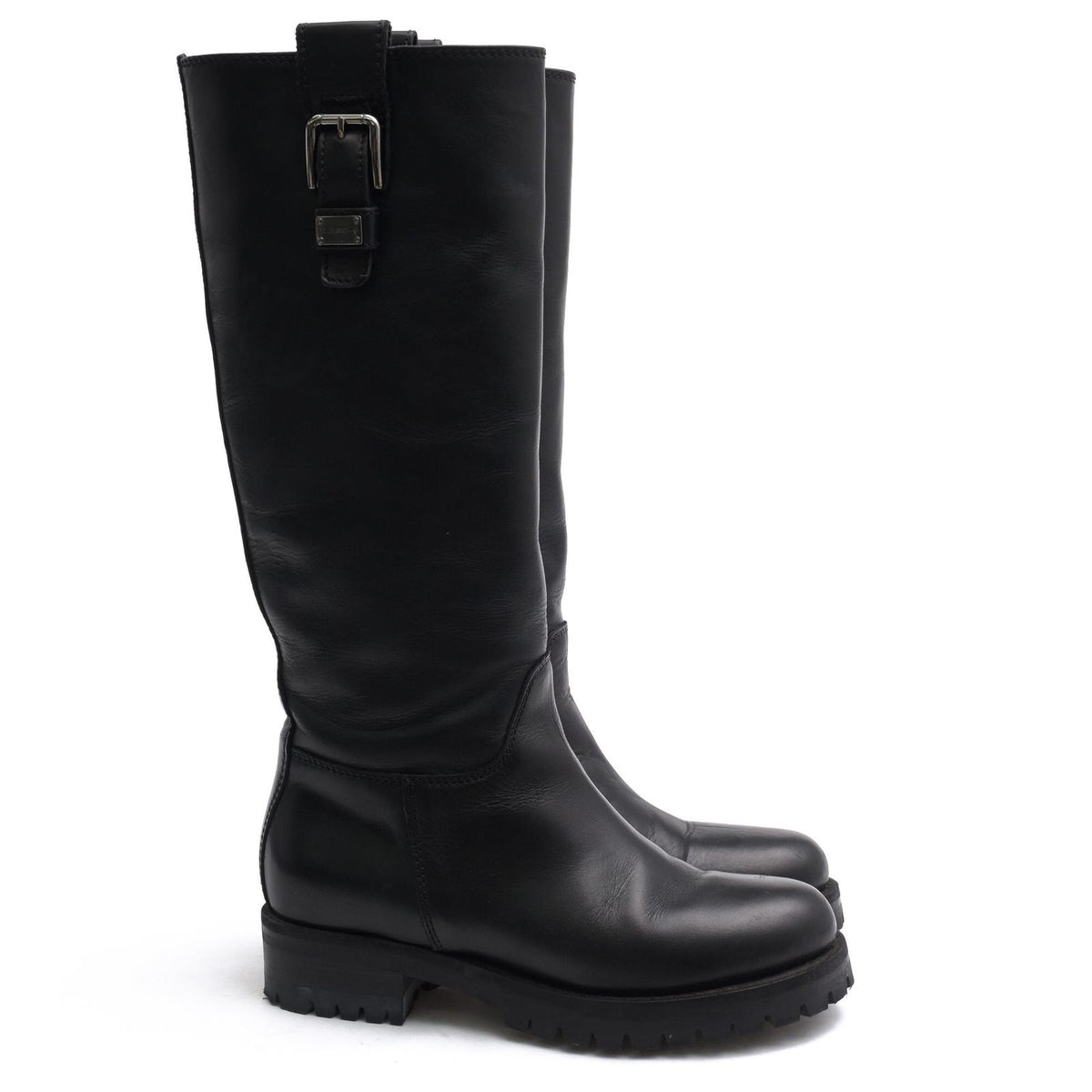 Dolce & Gabbana Engineer Boots Shoes Leather Black Long — view 2