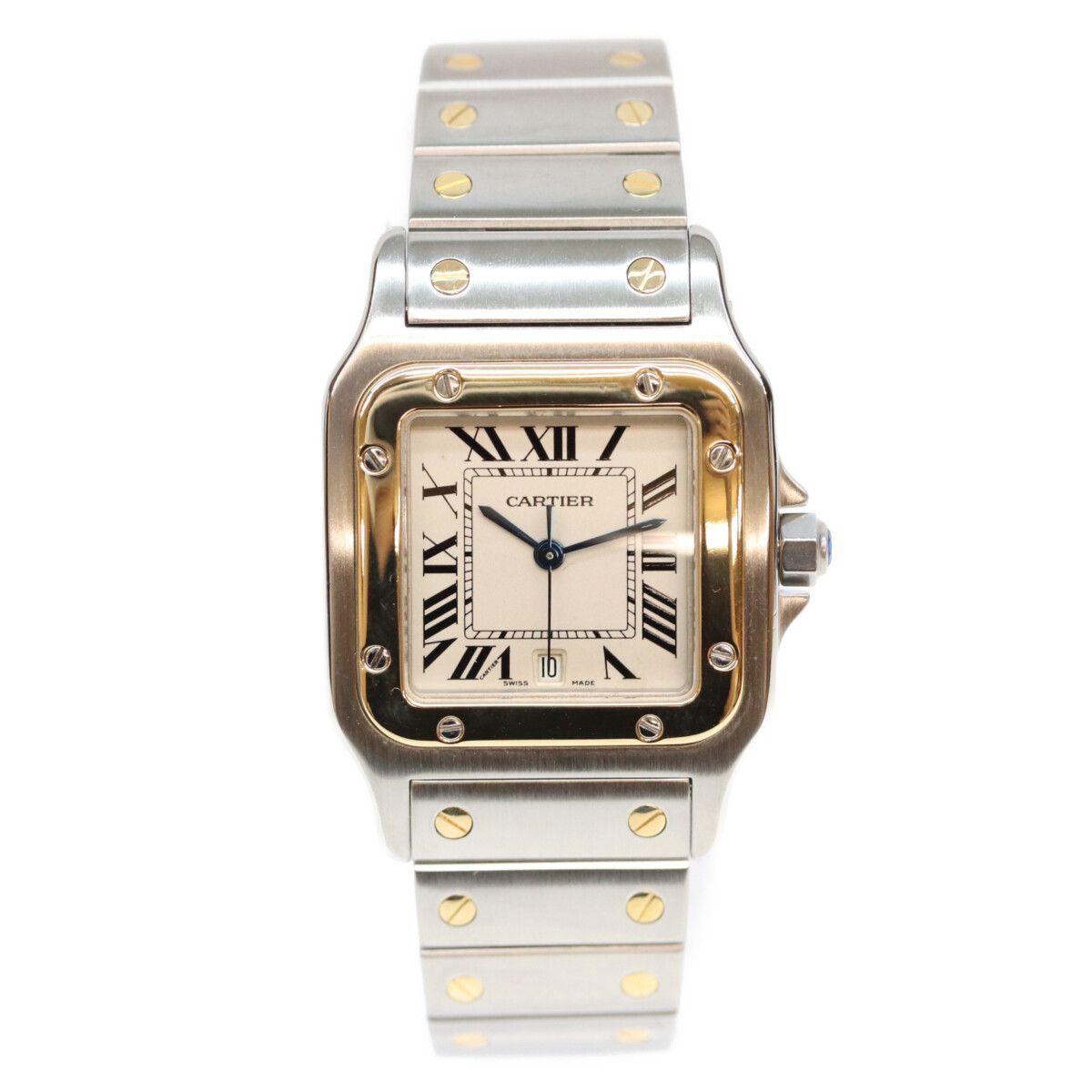 Cartier Santos Galbee LM Ivory Dial Date SS Watch — view 2