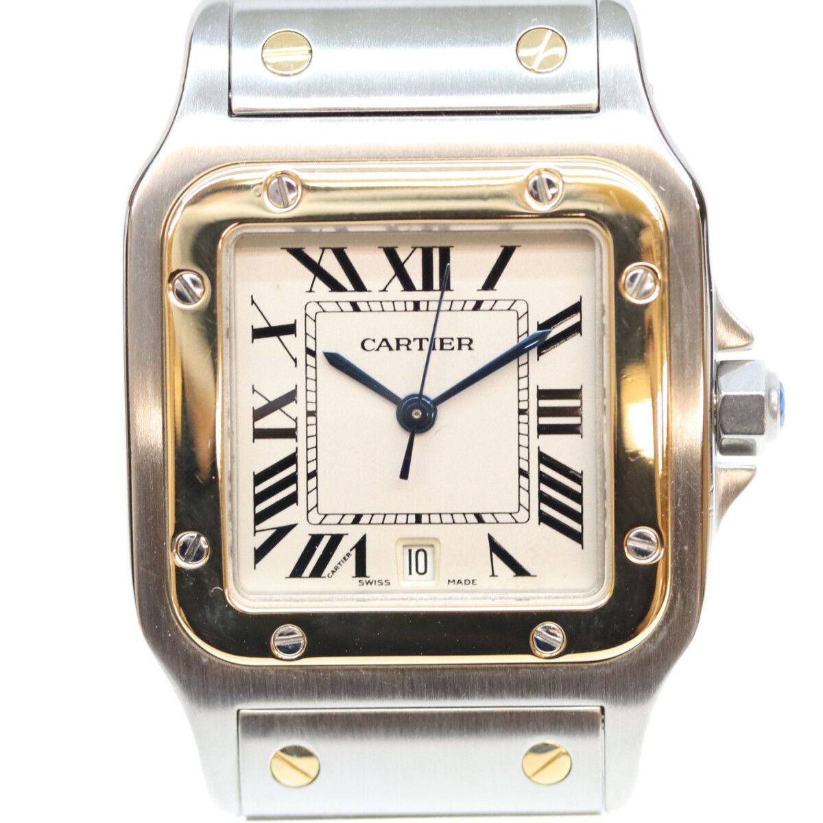 Cartier Santos Galbee LM Ivory Dial Date SS Watch