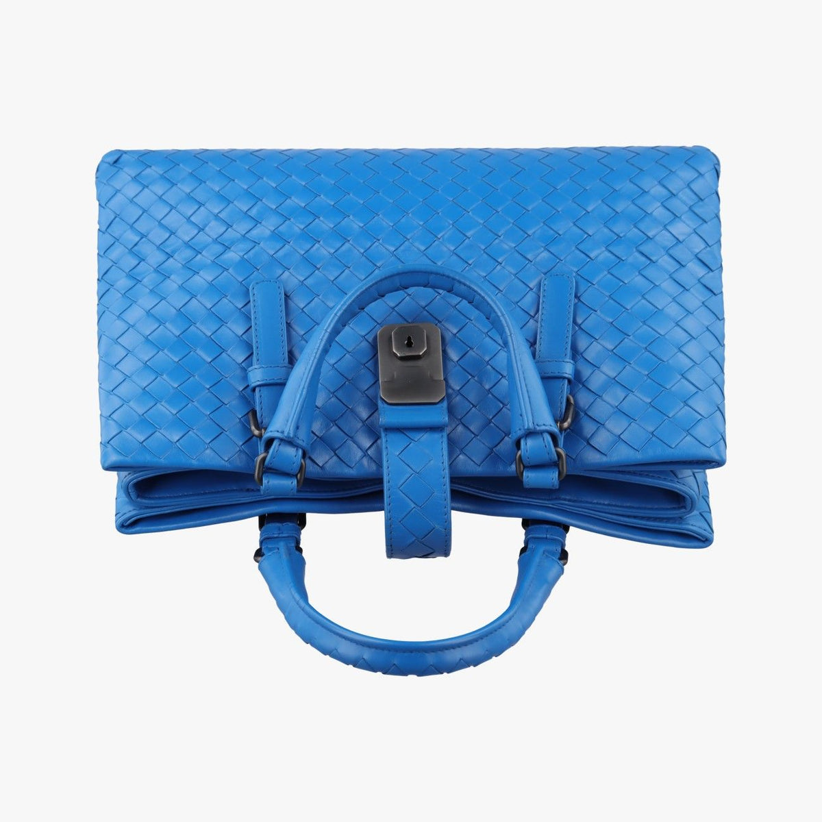 Bottega Veneta Rome Intrecciato Blue Lambskin — view 8