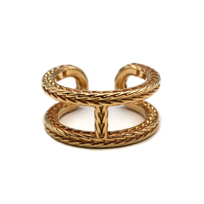 Hermes Chaine D'ancre Danae Ring Small 52 18k Yellow Gold