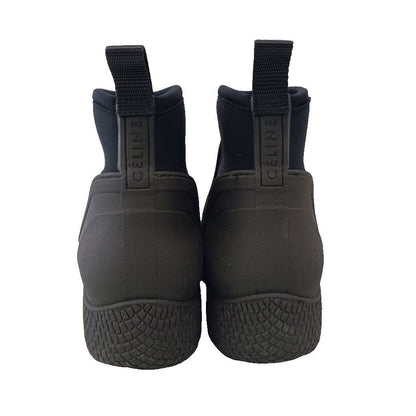 Celine Side Gore Rain Boots Shoes Short Black — view 3