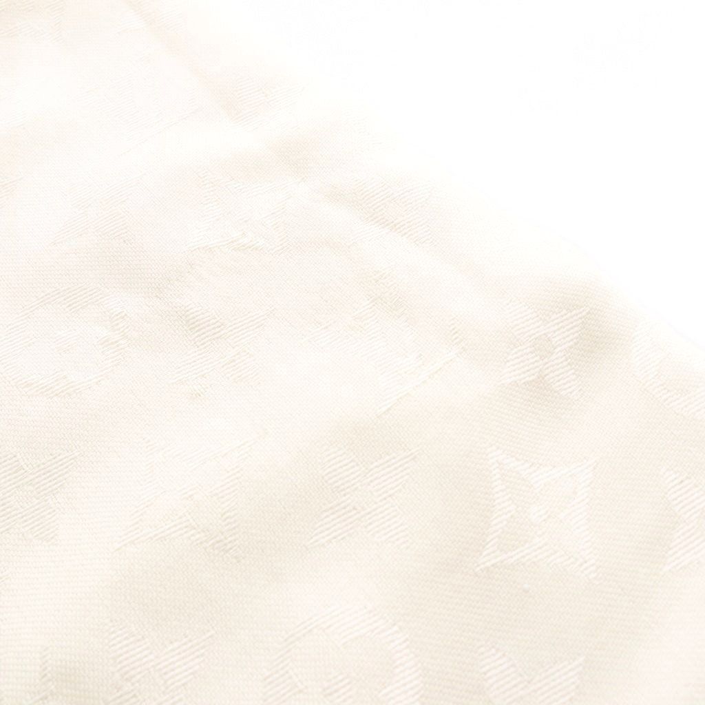 Louis Vuitton Logomania Scarf Silk Wool All Over Print Ivory — view 4