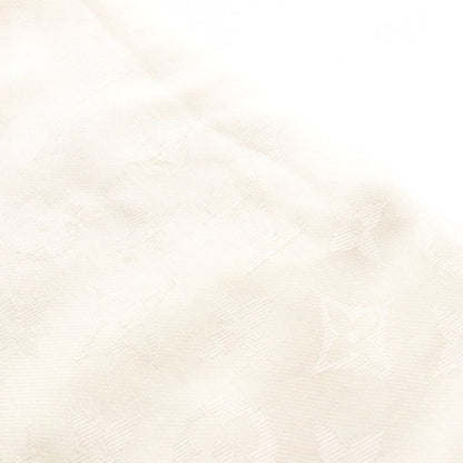 Louis Vuitton Logomania Scarf Silk Wool All Over Print Ivory — view 4