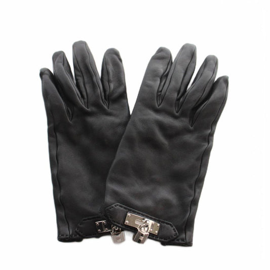 Hermes Soya Kelly Leather Gloves 6.5 Black