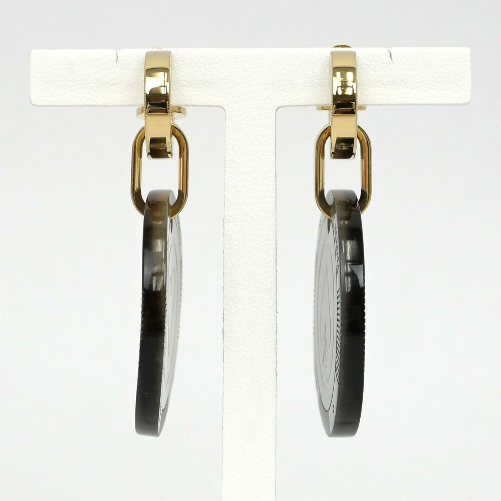 Hermes Earrings Fete Vojeux Heart Spade Buffalo Horn Gold — view 3