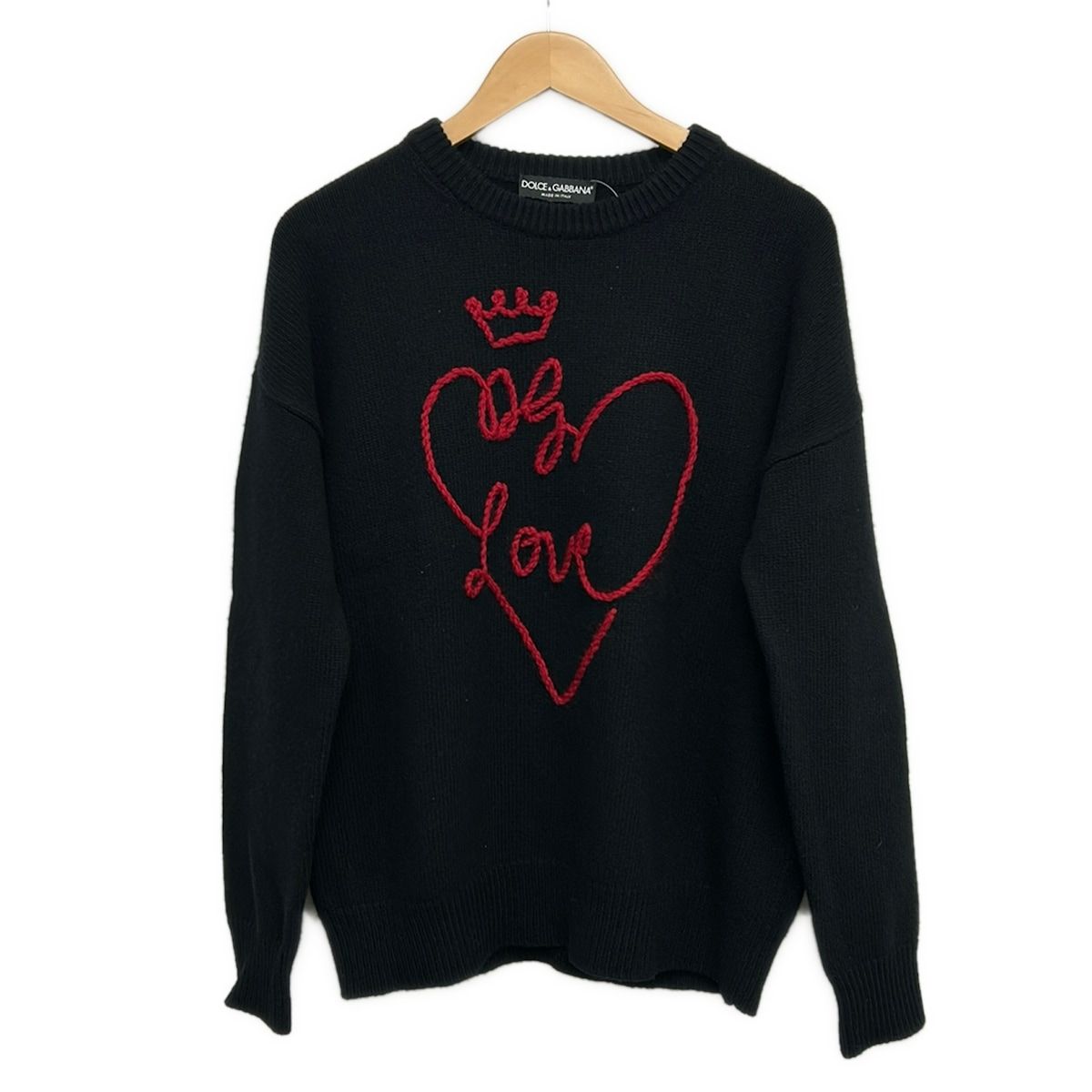 Dolce & Gabbana Long Sleeve Sweater M Black Red 40