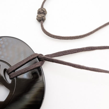 Hermes Rift GM Buffalo Horn Necklace Black Pendant — view 7