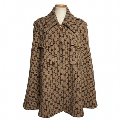 Gucci GG Cape Brown Wool Poncho M