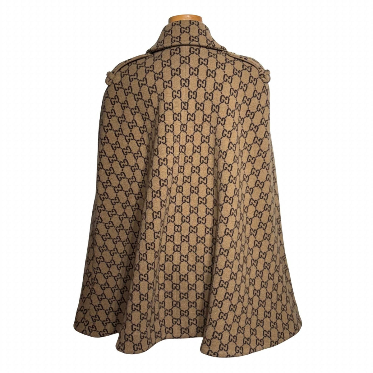 Gucci GG Cape Brown Wool Poncho M — view 3