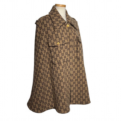 Gucci GG Cape Brown Wool Poncho M — view 2