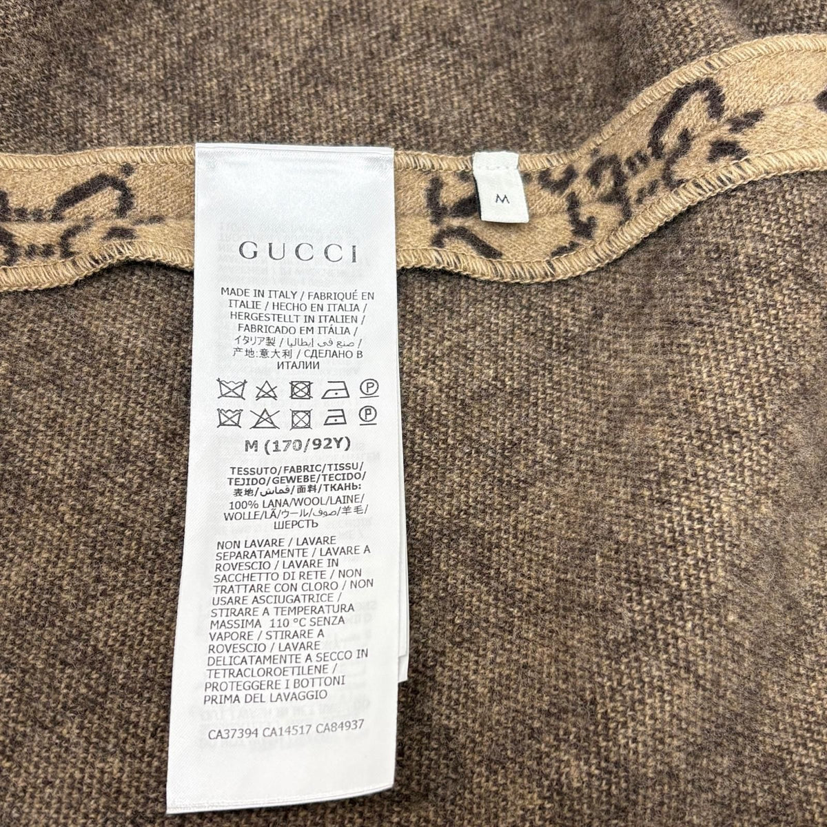 Gucci GG Cape Brown Wool Poncho M — view 6