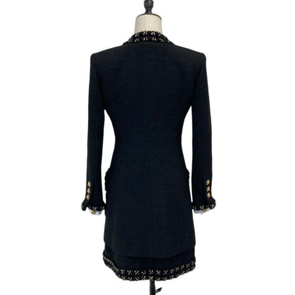 Chanel Metiers D'art Collection Embroidered Tweed Dress Jacket Set Black 34 — view 3