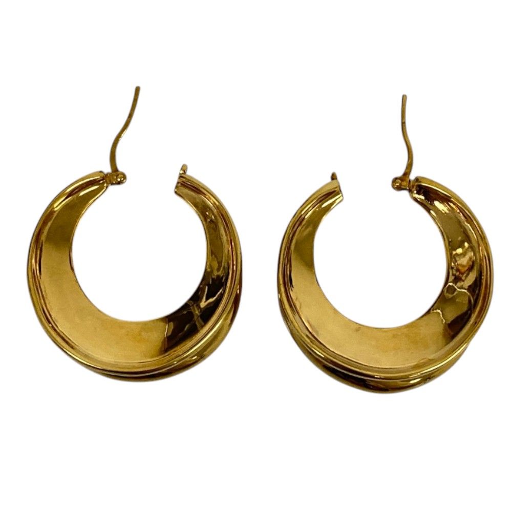 Celine Phoebe Philo Era Circle Hoop Earrings Gold Colored — view 3