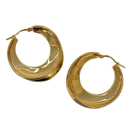 Celine Phoebe Philo Era Circle Hoop Earrings Gold Colored