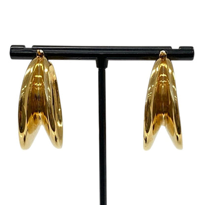 Celine Phoebe Philo Era Circle Hoop Earrings Gold Colored — view 7