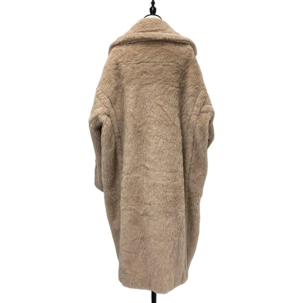 Max Mara Tedgirl Double Breasted Fleece Teddy Bear Icon Coat Beige Autumn L — view 3