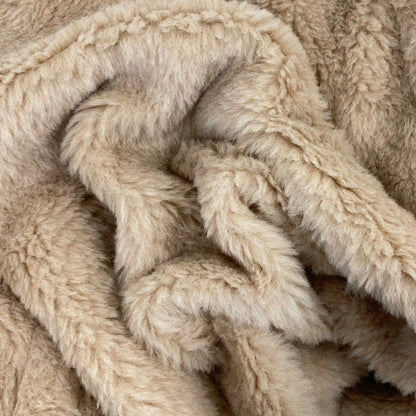 Max Mara Tedgirl Double Breasted Fleece Teddy Bear Icon Coat Beige Autumn L — view 7