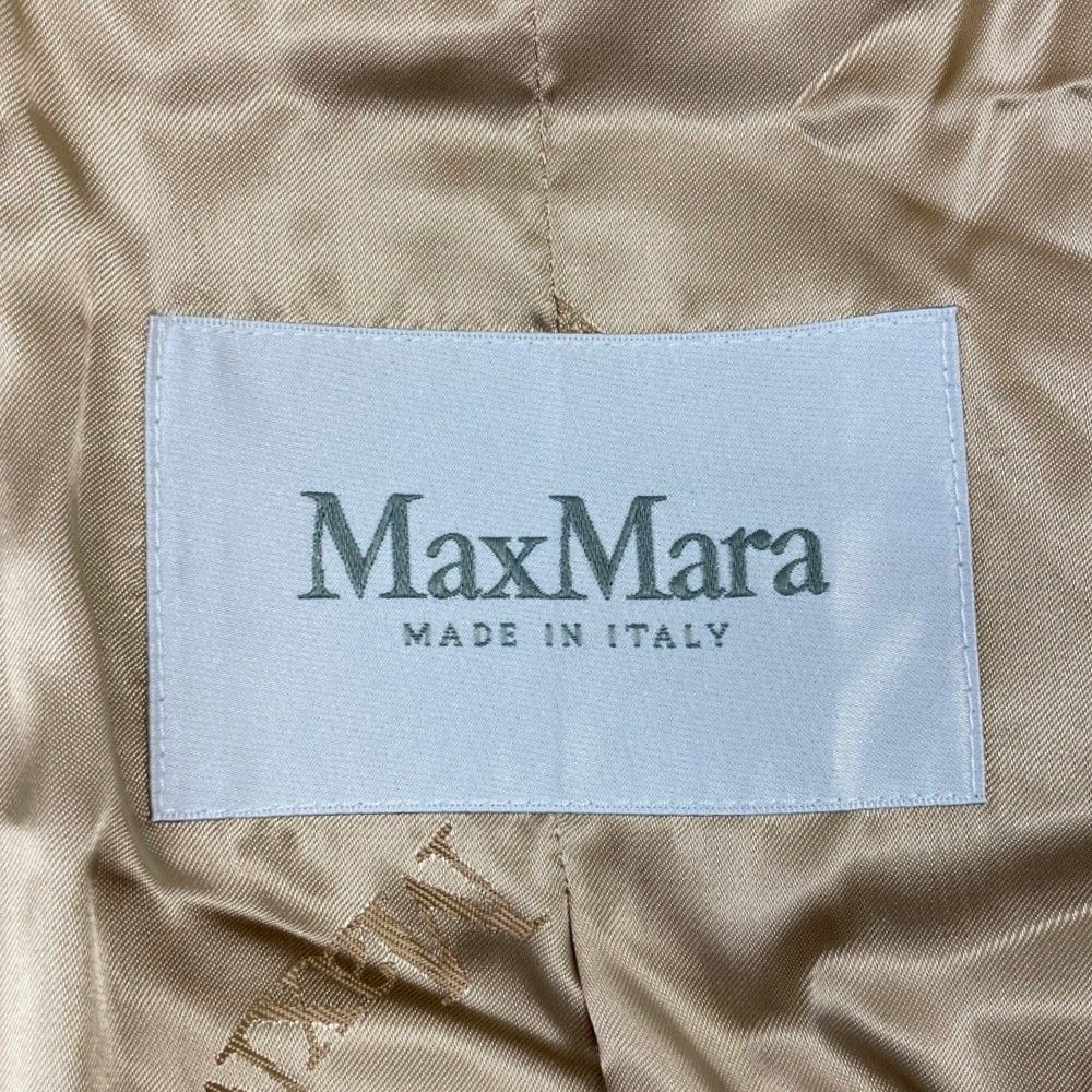 Max Mara Tedgirl Double Breasted Fleece Teddy Bear Icon Coat Beige Autumn L — view 8