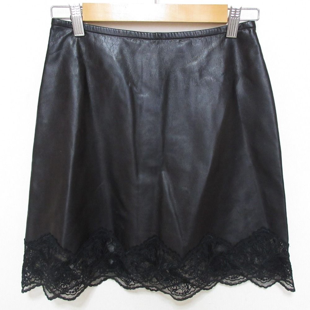 Louis Vuitton Lambskin Silk Lace Combo Mini Skirt Black Spring Summer Fall 34