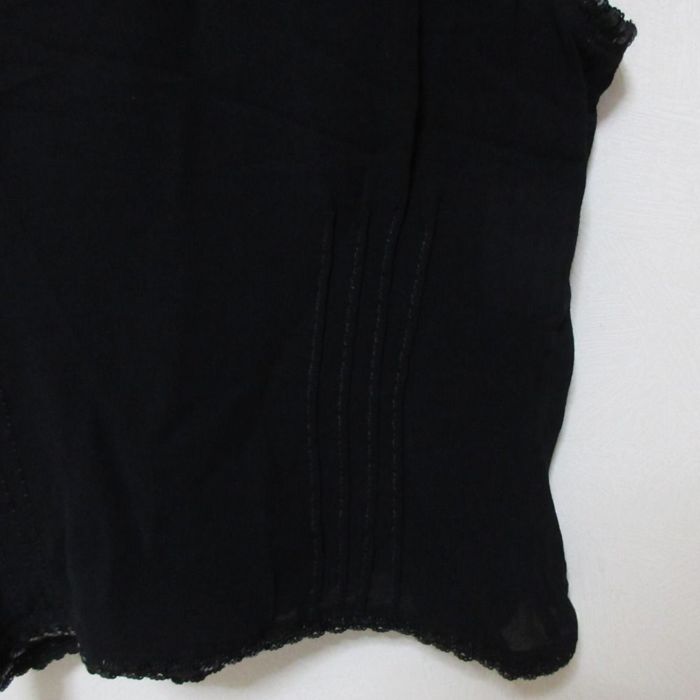 Miu Miu Vintage Sequined Hem Sleeveless Sheer Top Black Spring Summer 40 — view 3