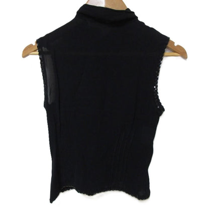 Miu Miu Vintage Sequined Hem Sleeveless Sheer Top Black Spring Summer 40 — view 2