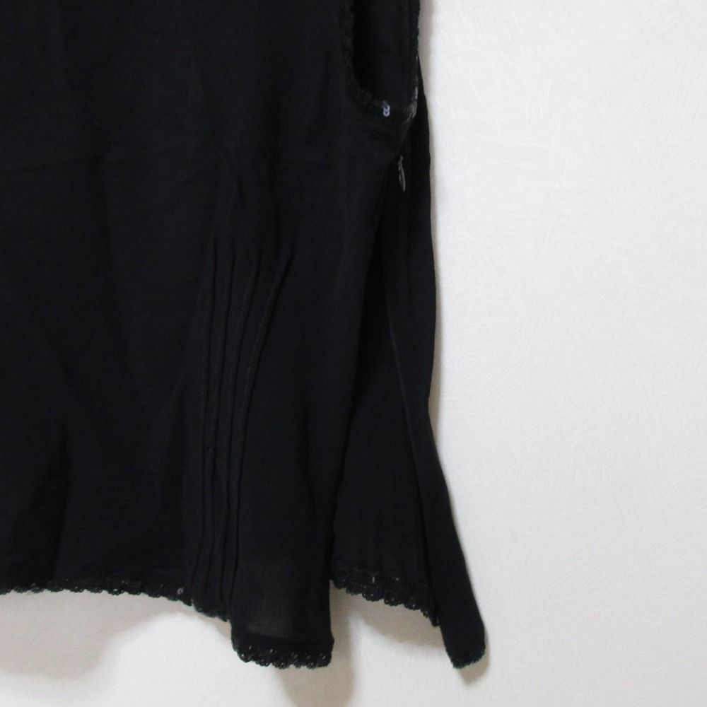 Miu Miu Vintage Sequined Hem Sleeveless Sheer Top Black Spring Summer 40 — view 6