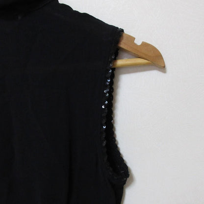 Miu Miu Vintage Sequined Hem Sleeveless Sheer Top Black Spring Summer 40 — view 4