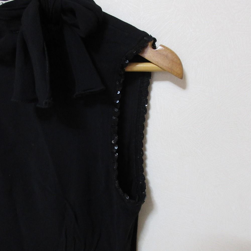 Miu Miu Vintage Sequined Hem Sleeveless Sheer Top Black Spring Summer 40 — view 5