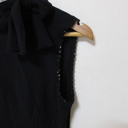 Miu Miu Vintage Sequined Hem Sleeveless Sheer Top Black Spring Summer 40 — view 5